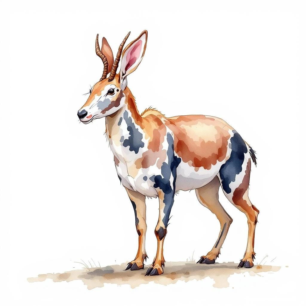 Watercolor illustration of Alexander's cusimanse (Crossarchus alexandri)