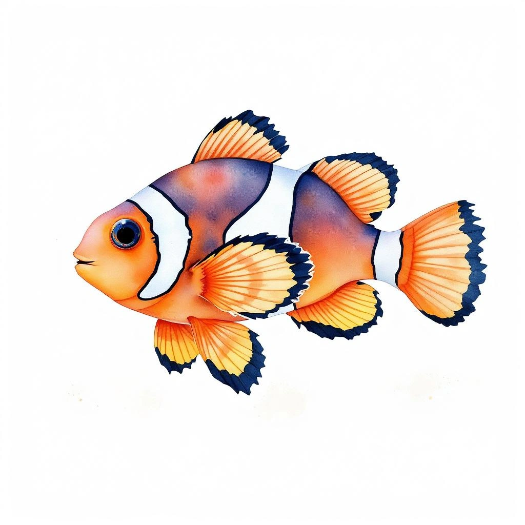 Illustration representing Clownfish (Amphiprion)