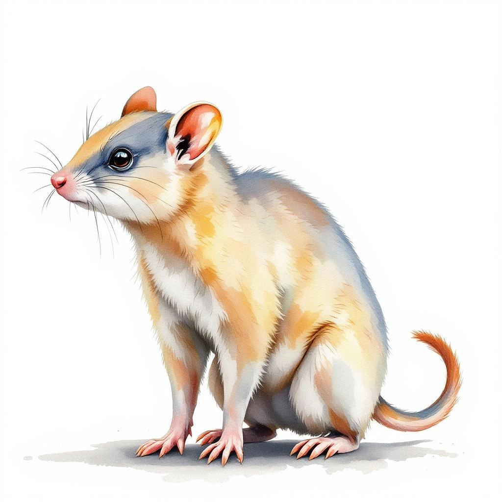 Watercolor illustration of Andean Chilomys (Chilomys instans)
