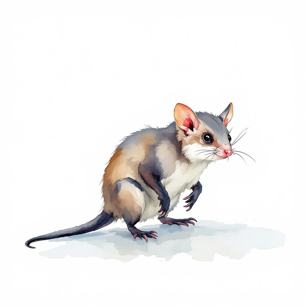 Watercolor illustration of Armien's Myotis (Myotis armiensis)