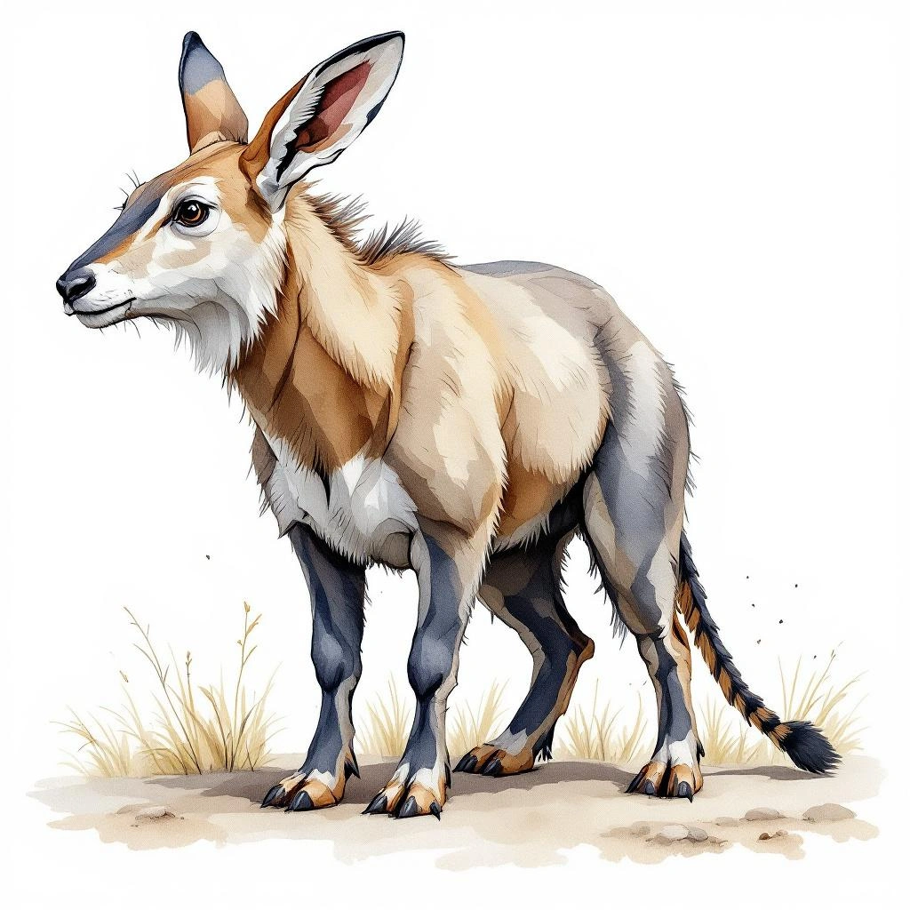 Watercolor illustration of Beira (Dorcatragus megalotis)