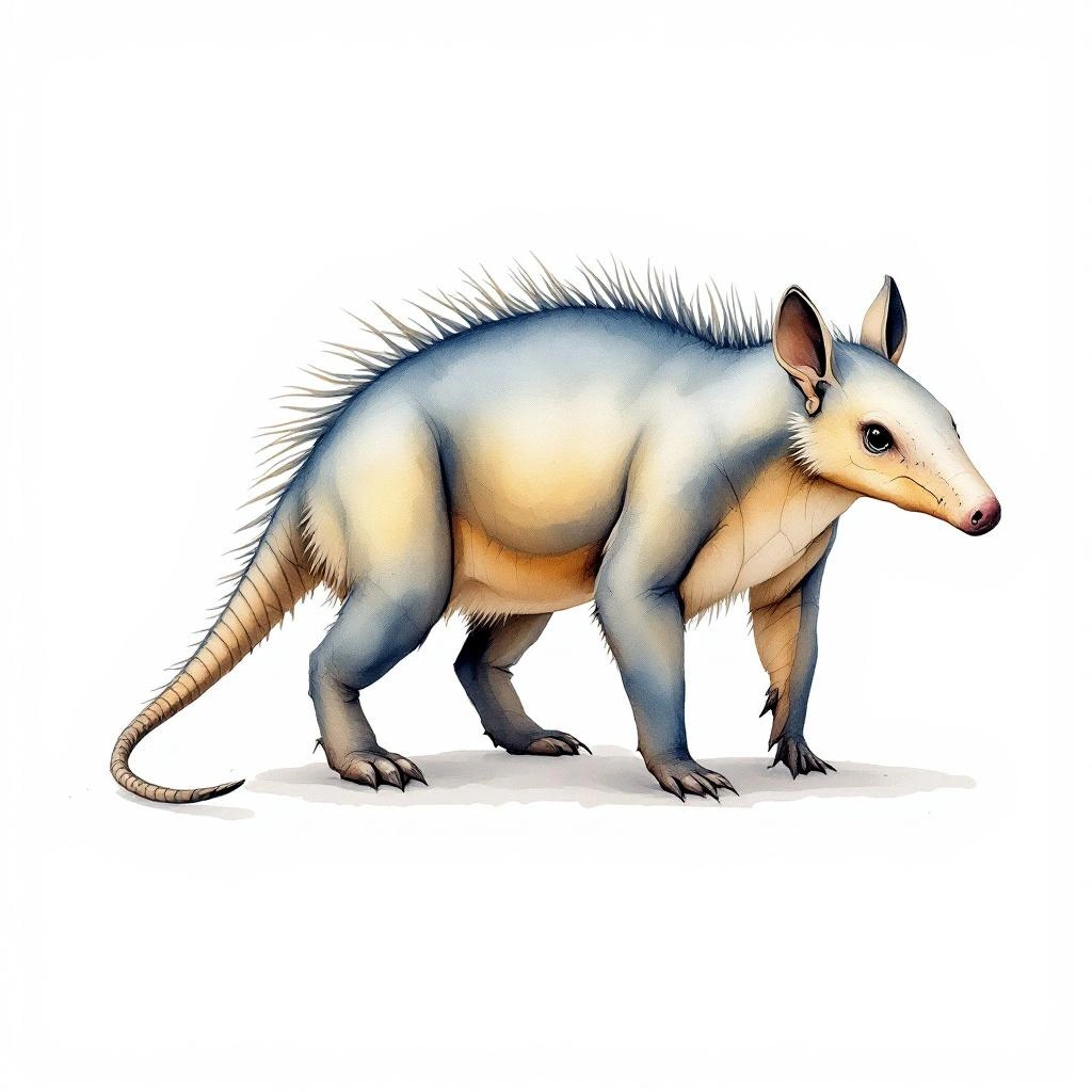 Watercolor illustration of Blarinine Akodont (Blarinomys breviceps)