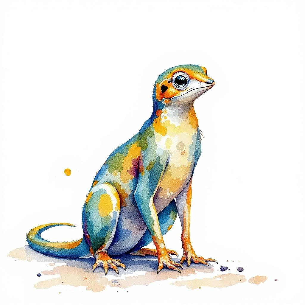 Watercolor illustration of Bronze Sprite (Arielulus circumdatus)