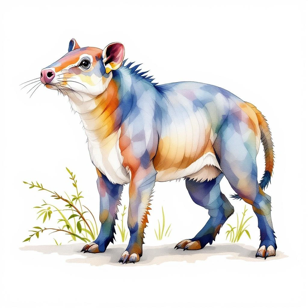 Watercolor illustration of Camiguin Bullimus (Bullimus gamay)