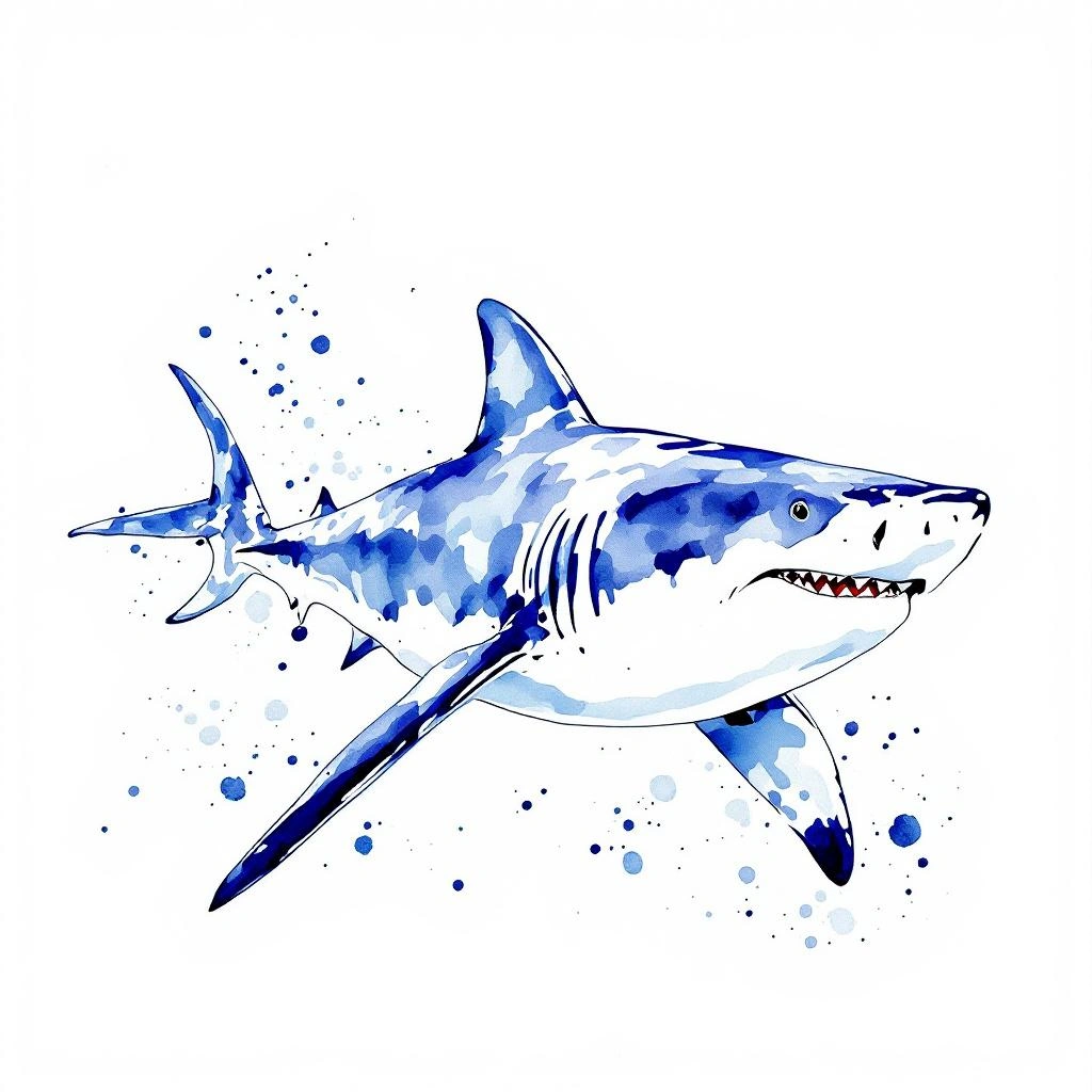 Illustration representing Great White Sharks (Carcharodon)