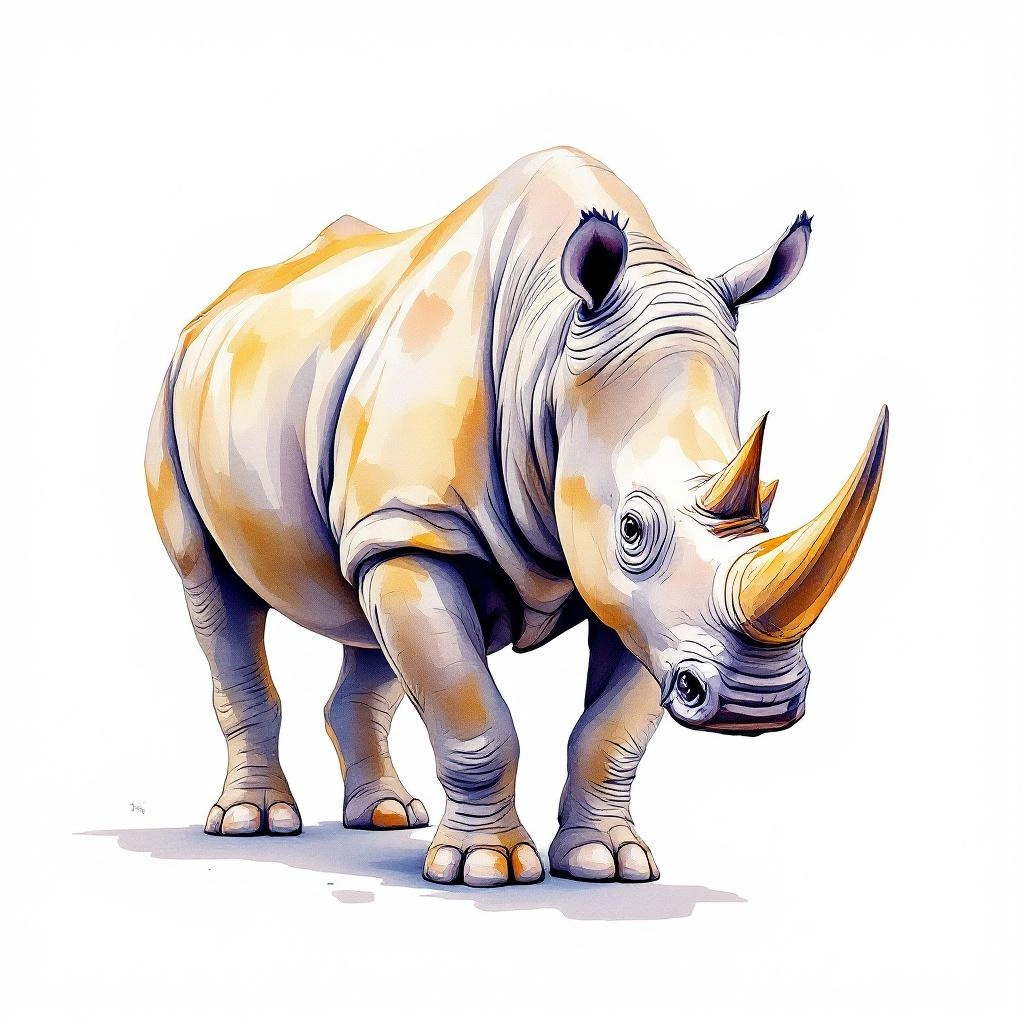 Illustration representing White Rhinos (Ceratotherium)
