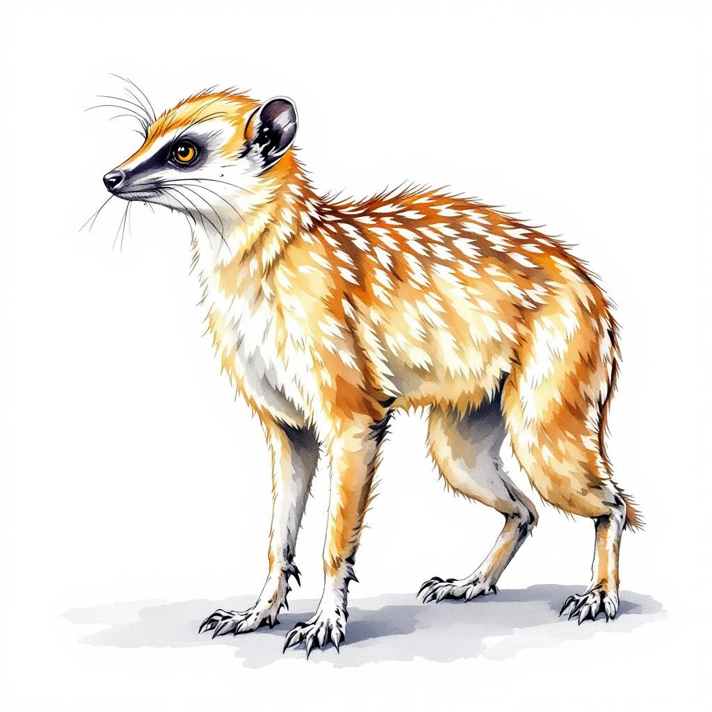 Watercolor illustration of Halsband-Springaffe (Cheracebus torquatus)