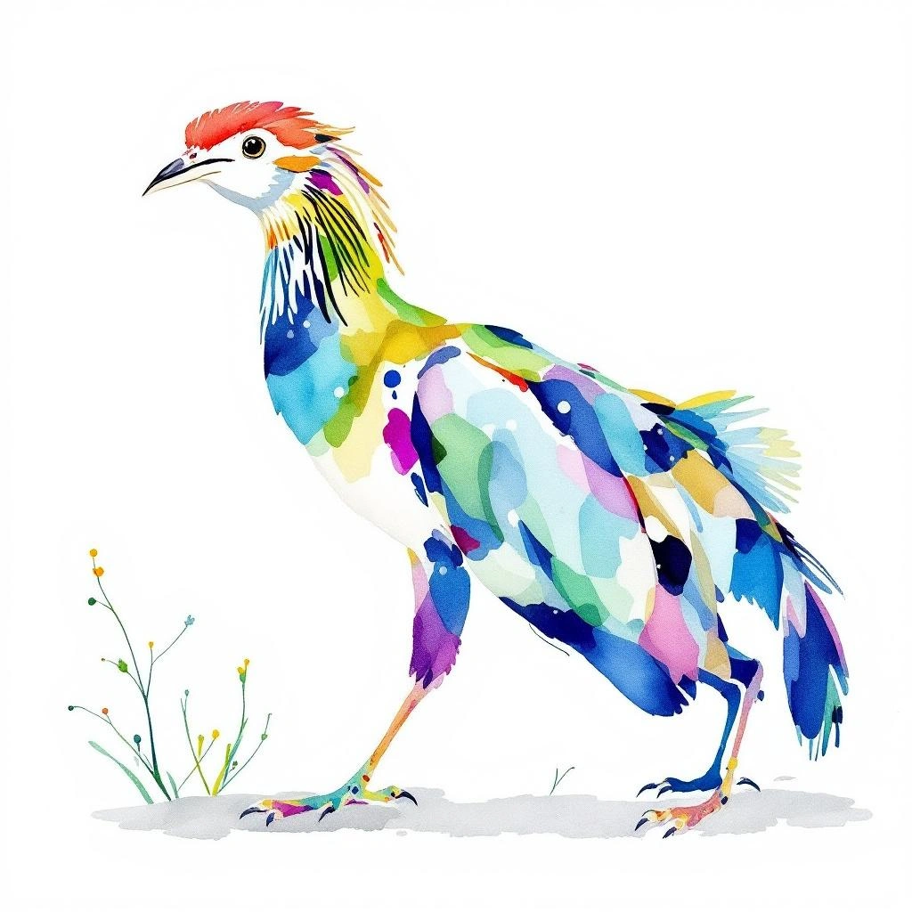 Watercolor illustration of Colorful Pericote (Auliscomys pictus)
