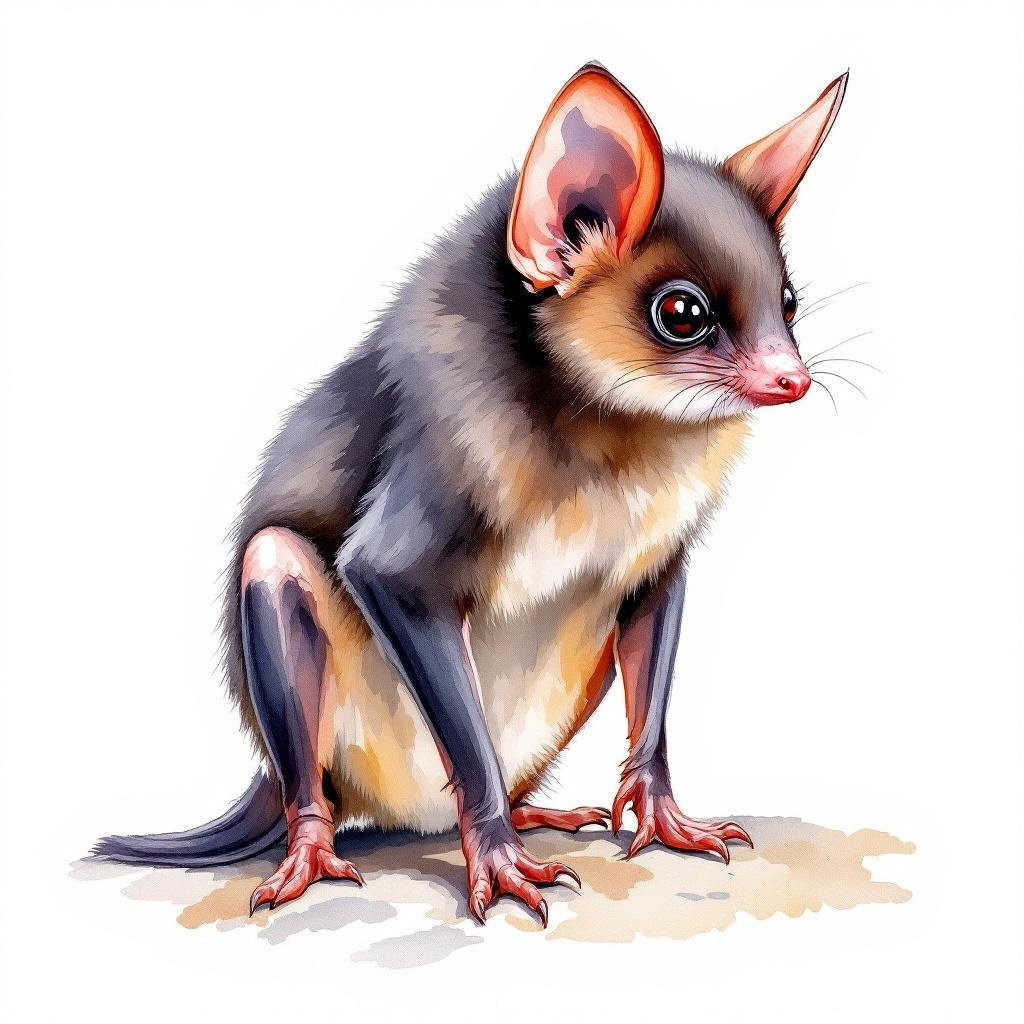 Watercolor illustration of Common Pipistrelle (Pipistrellus pipistrellus)