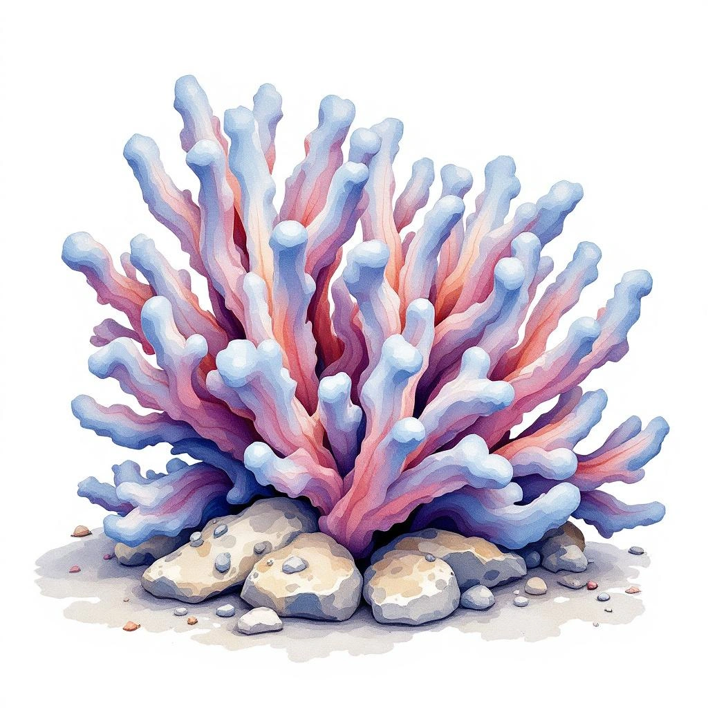 Illustration representing coralline algae (Corallinales)