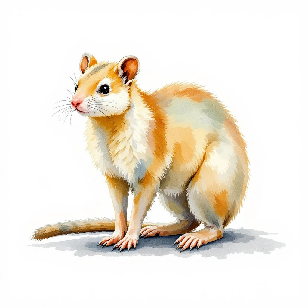 Watercolor illustration of Darwin s Nesoryzomys (Nesoryzomys darwini)