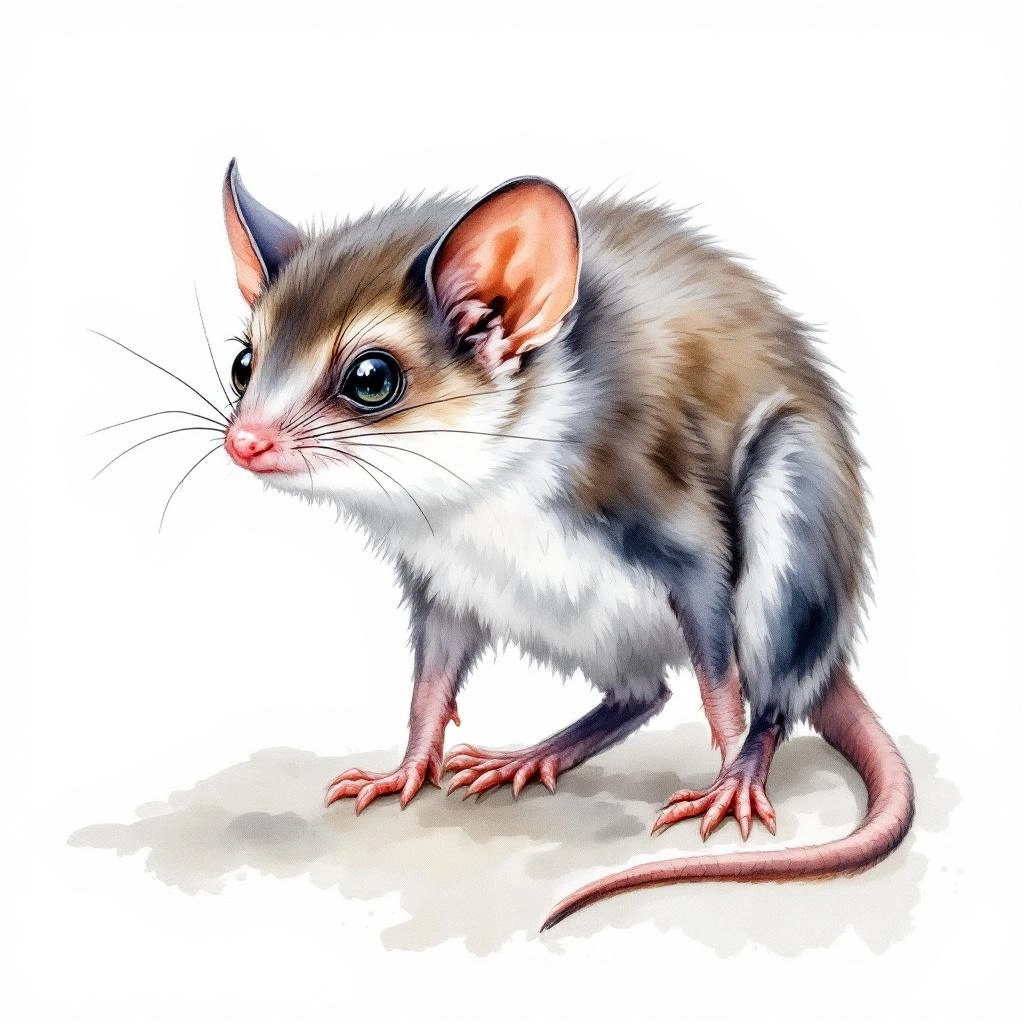Watercolor illustration of Diminutive Myotis (Myotis diminutus)