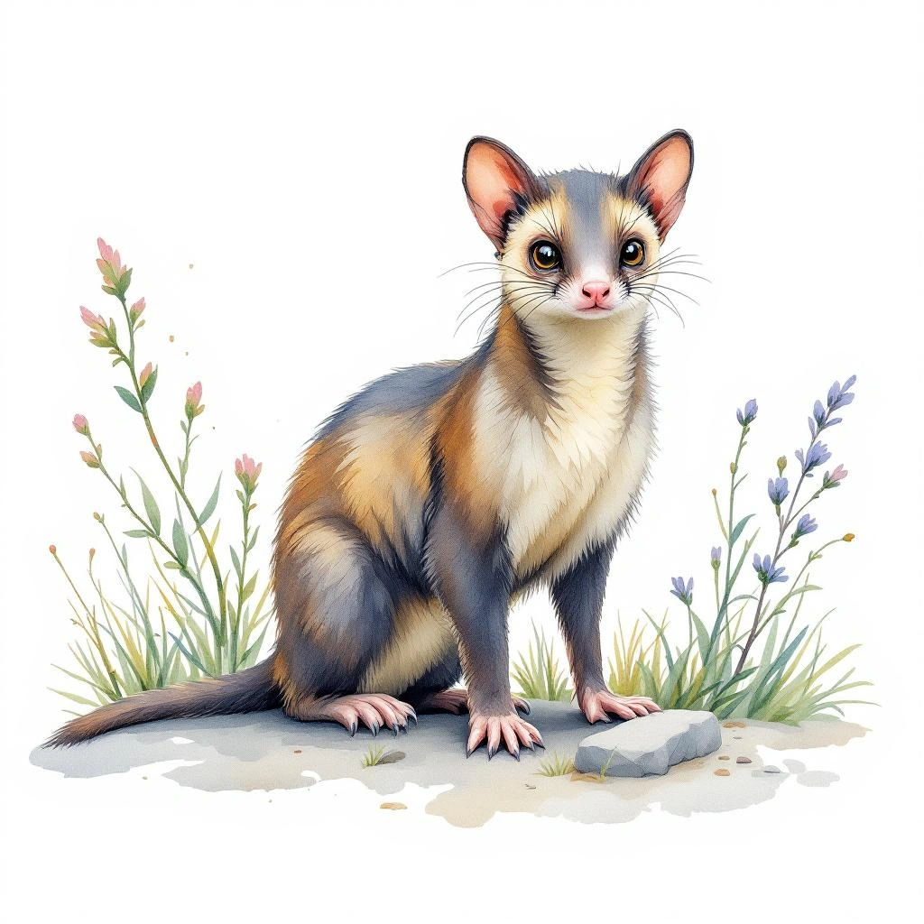 Watercolor illustration of Diminutive Serotine (Eptesicus diminutus)