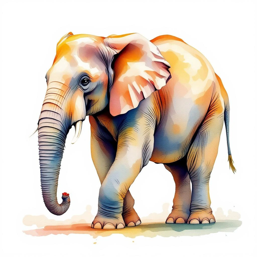 Illustration representing Asian Elephants (Elephas)