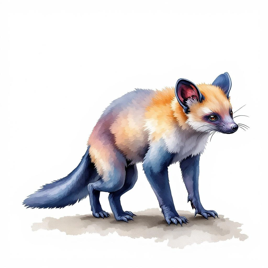 Watercolor illustration of Geelvink Bay Flying Fox (Pteropus pohlei)
