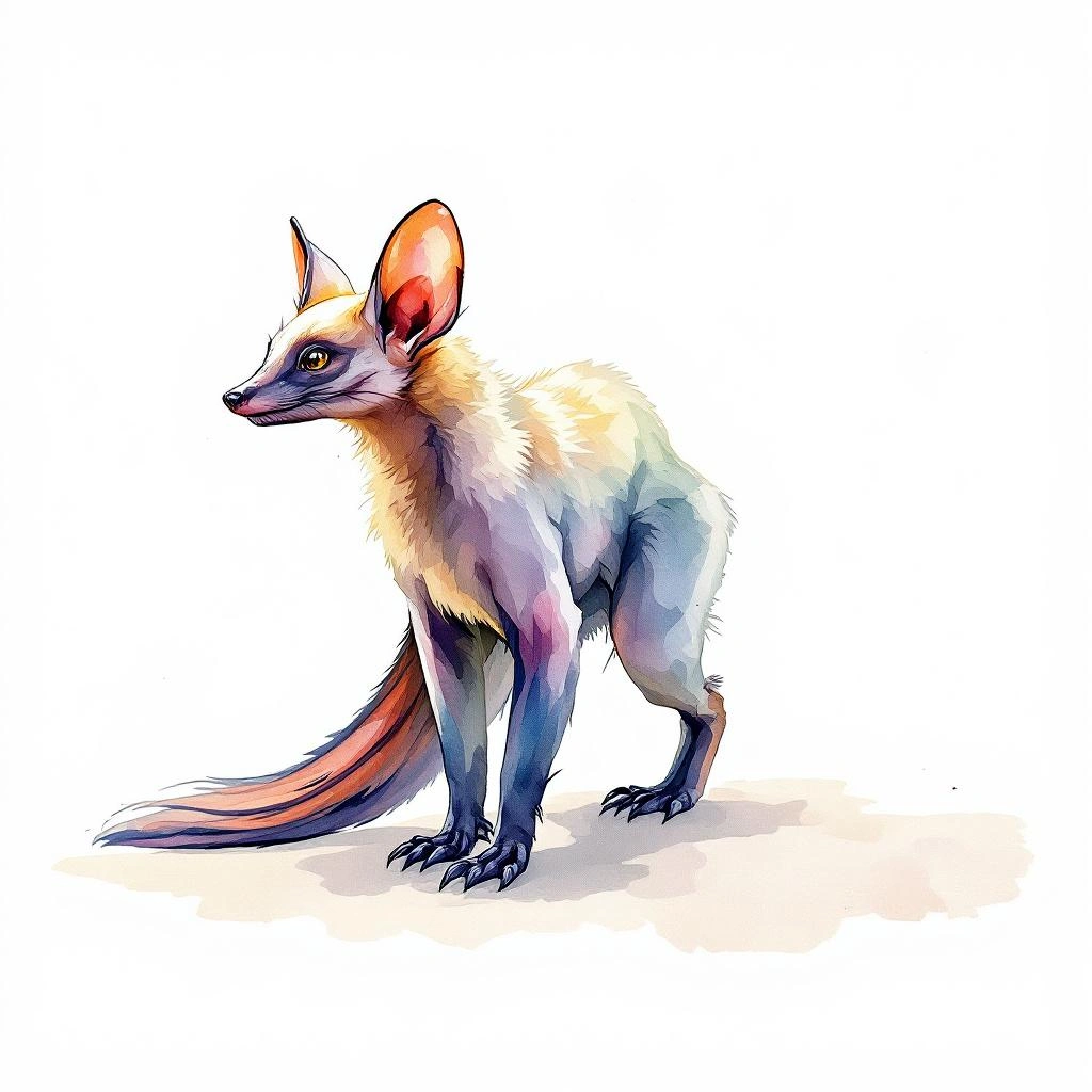 Watercolor illustration of Gilliard's Flying Fox (Pteropus gilliardorum)