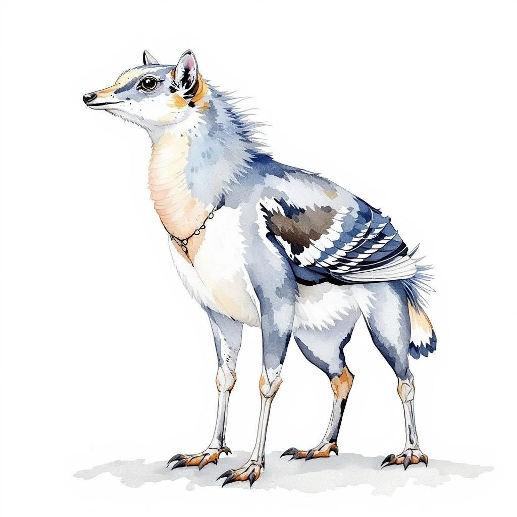 Watercolor illustration of Gray-bellied Caenolestid (Caenolestes caniventer)