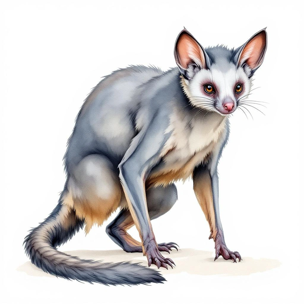 Watercolor illustration of Gray Flying Fox (Pteropus griseus)