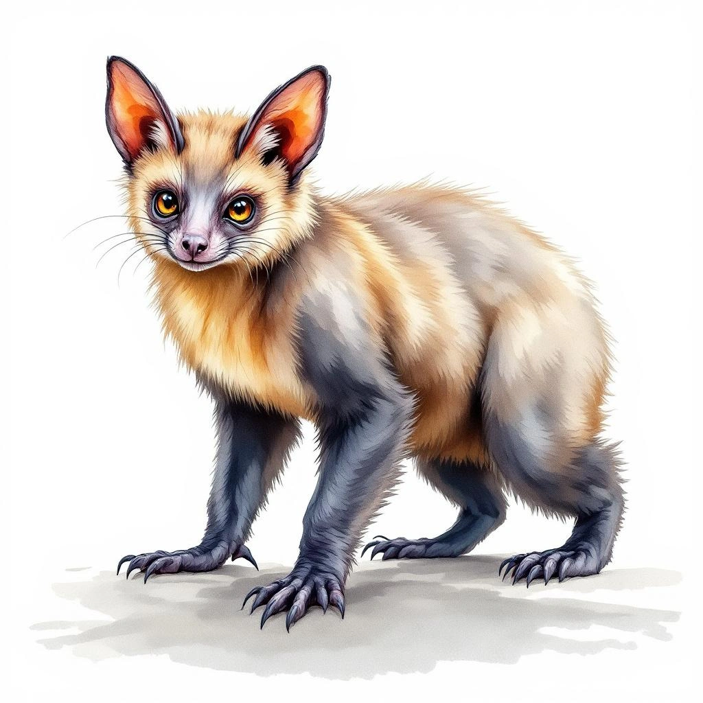 Watercolor illustration of Guam Flying Fox (Pteropus tokudae)