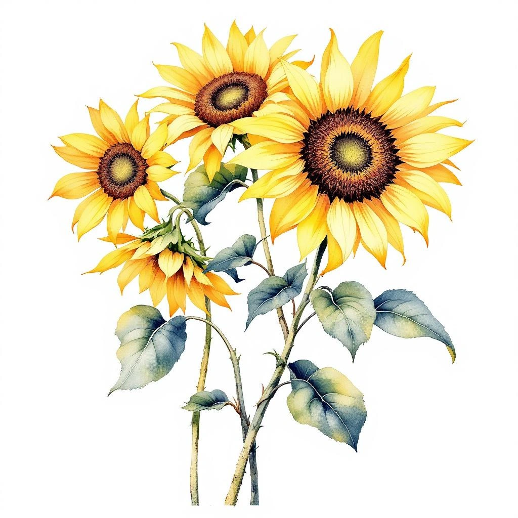 Illustration representing Sunflowers (Helianthus)
