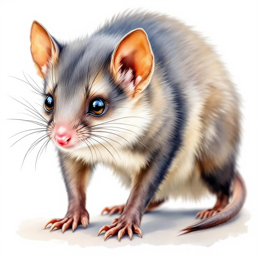 Watercolor illustration of Hodgson's Myotis (Myotis formosus)