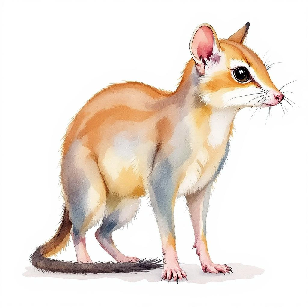Watercolor illustration of Indochinese Chiromyscus (Chiromyscus chiropus)