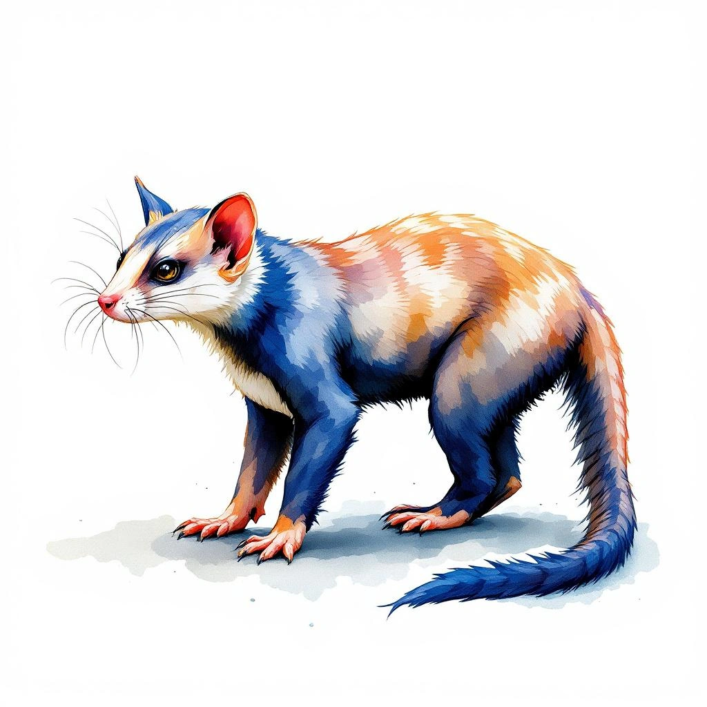 Watercolor illustration of Large False Serotine (Hesperoptenus tomesi)