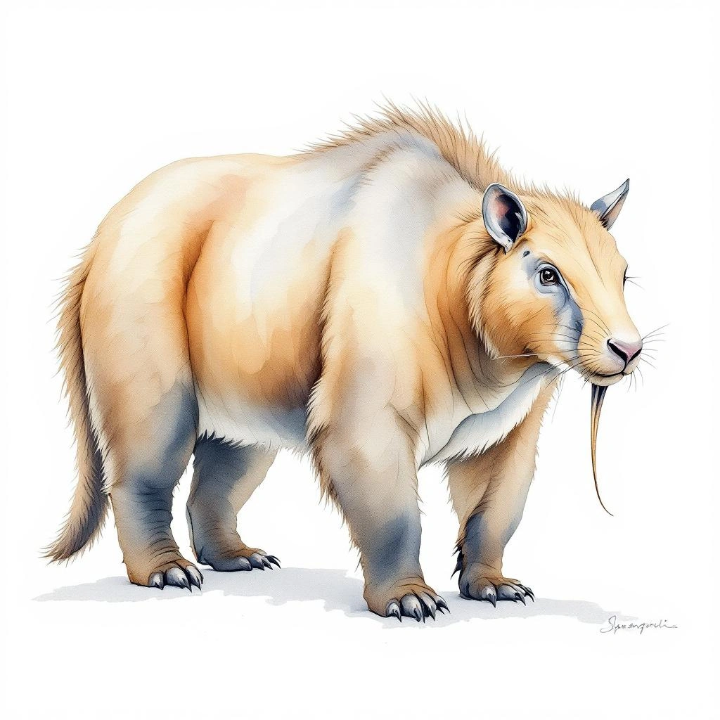 Watercolor illustration of Large Oecomys (Oecomys superans)
