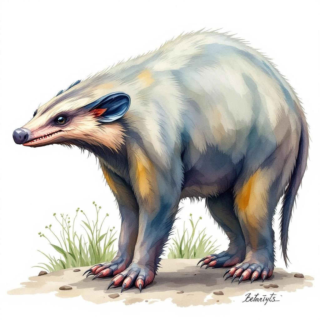 Watercolor illustration of Large-toothed Batomys (Batomys dentatus)