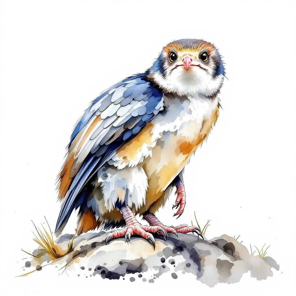 Watercolor illustration of Lesser Noctule (Nyctalus leisleri)
