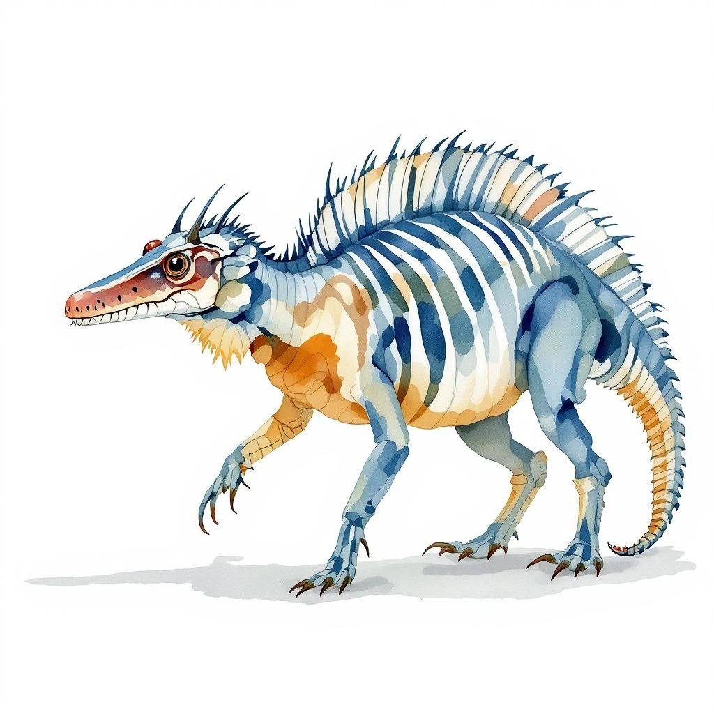 Watercolor illustration of Long-nosed caenolestid (Rhyncholestes raphanurus)