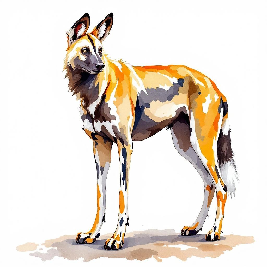 Illustration representing African Wild Dogs (Lycaon)