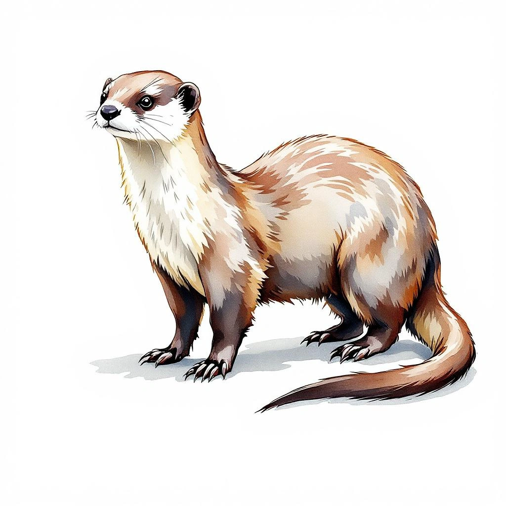Illustration representing Weasels & Otters (Mustelidae)