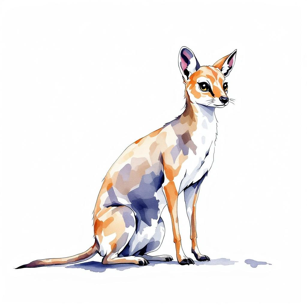 Watercolor illustration of Namaqua Micaelamys (Micaelamys namaquensis)