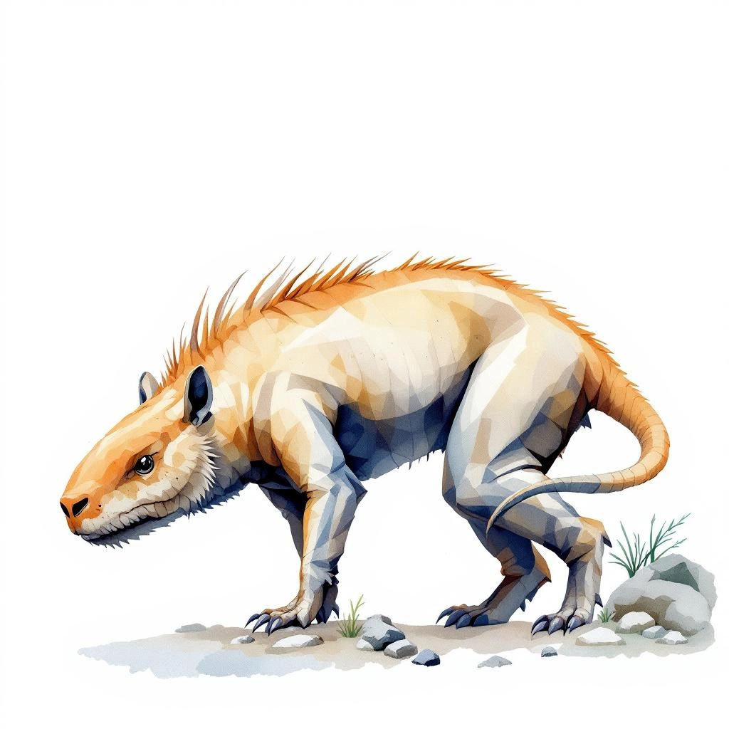 Watercolor illustration of Northern Akodont (Necromys urichi)