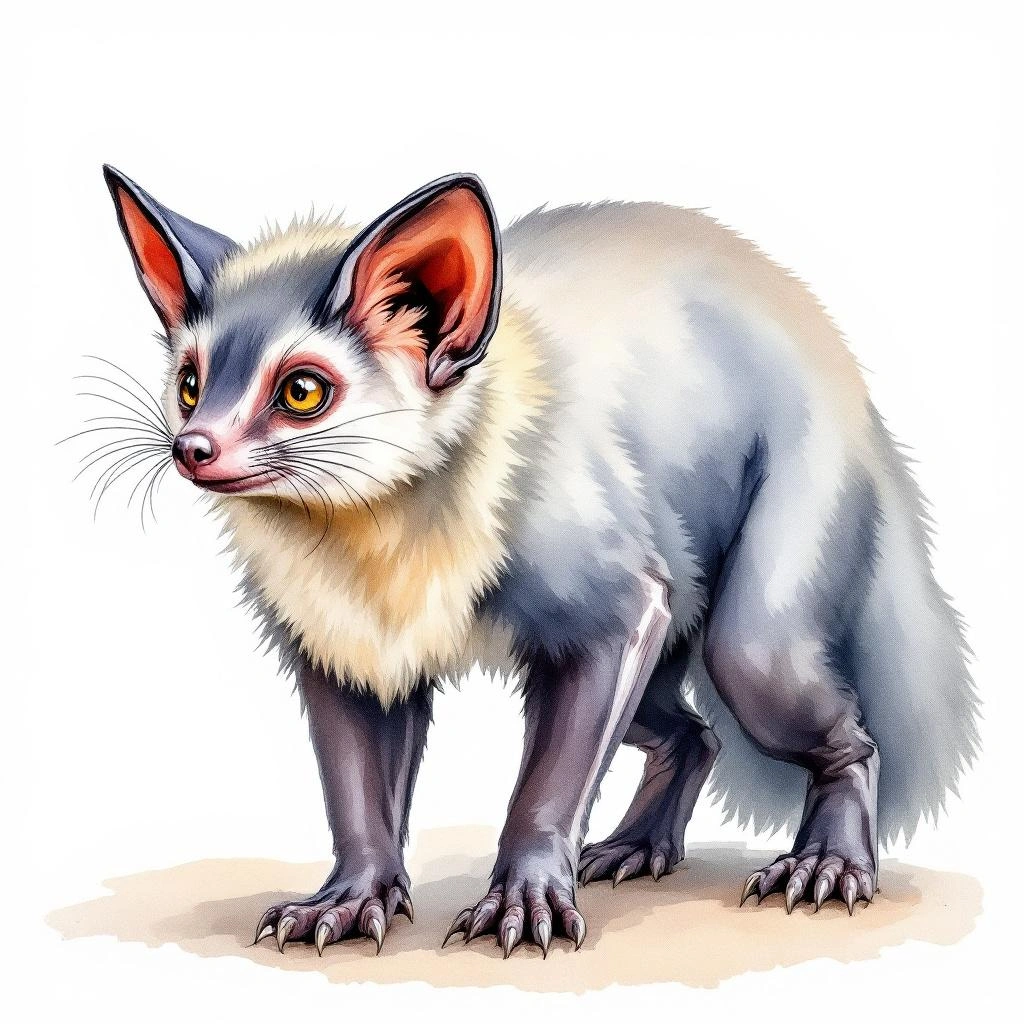 Watercolor illustration of Ontong Java Flying Fox (Pteropus howensis)