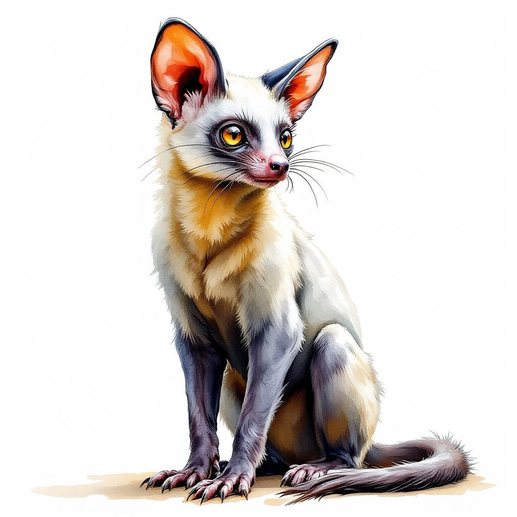 Watercolor illustration of Zorro Volador De La Isla Malawi (Pteropus speciosus)