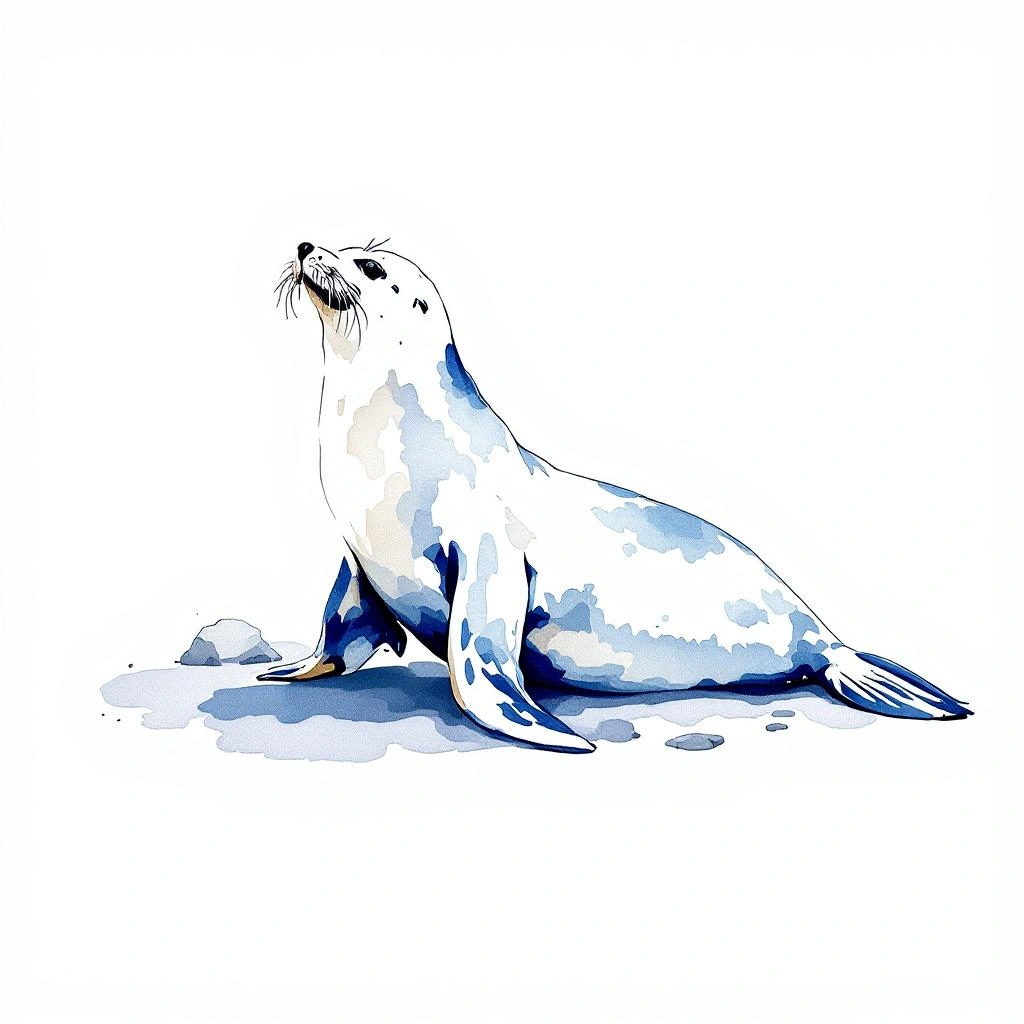 Illustration representing Harbor Seals (Phoca)