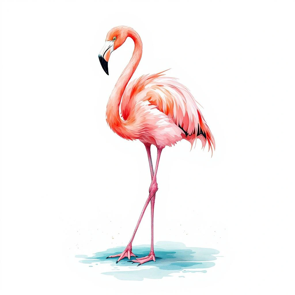 Illustration representing Flamingos (Phoenicopterus)