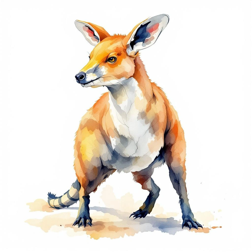Watercolor illustration of Pilbara Ningaui (Ningaui timealeyi)
