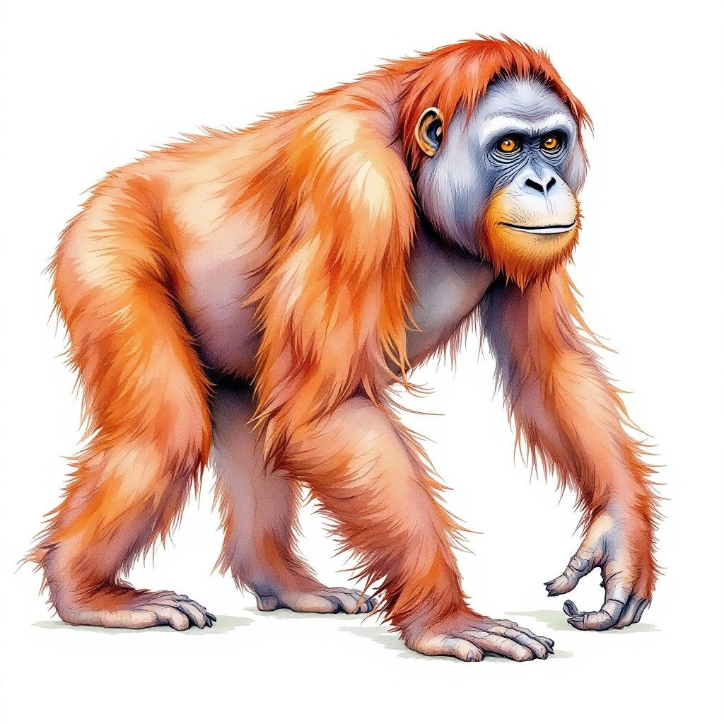Illustration representing Orangutans (Pongo)